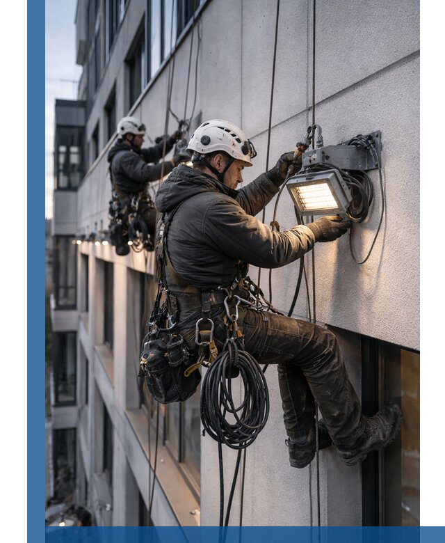 Монтаж фасадного освещения в Ставрополе установка и подключение