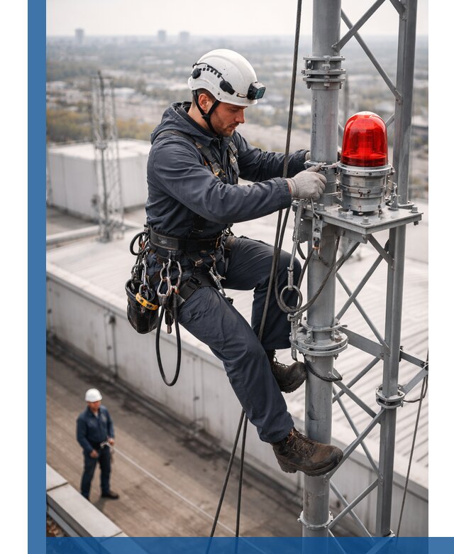 Монтаж заградительных огней и обслуживание объектов в Ставрополе