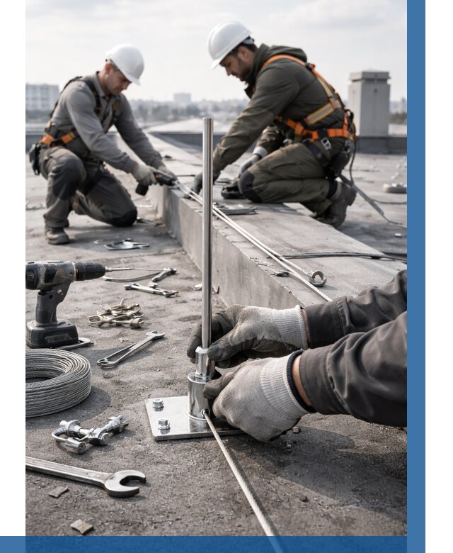 Монтаж молниезащиты на кровле в Ставрополе цена от 25960 р. | ВЫСОТНИК-Ств