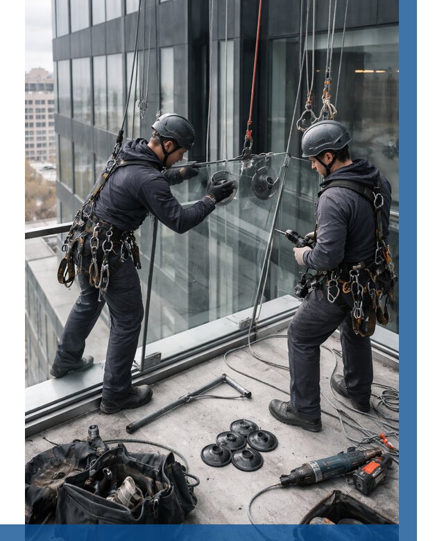 Монтаж стеклянных ограждений в Ставрополе от 2596 р. | ВЫСОТНИК-Ств