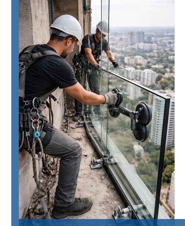 Монтаж стеклянных ограждений под ключ с гарантией в Ставрополе