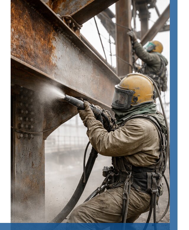 Пескоструйная очистка металлоконструкций в Ставрополе по 623 р. ВЫСОТНИК-Ств