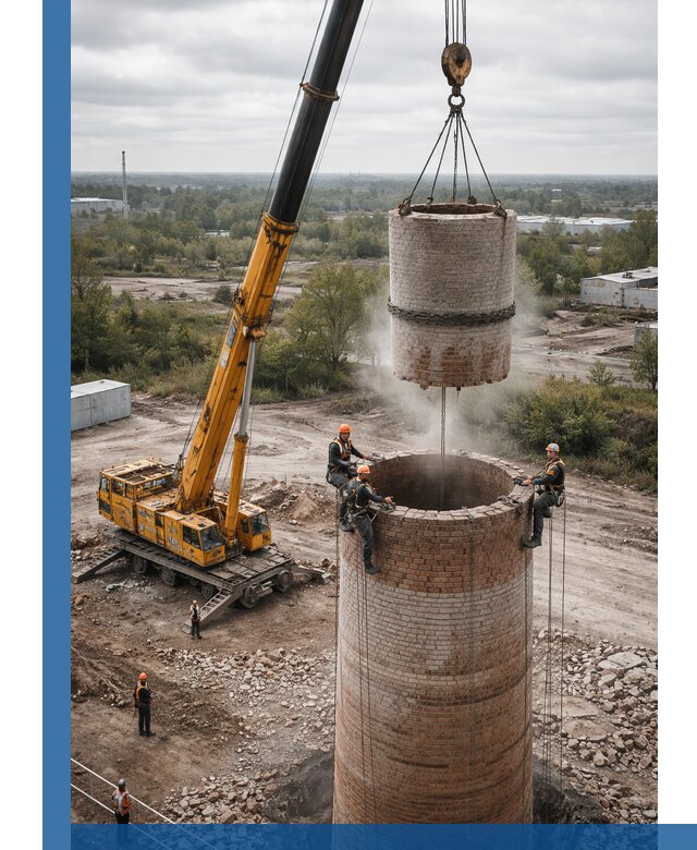 Демонтаж дымовой трубы в Ставрополе с гарантиями безопасности