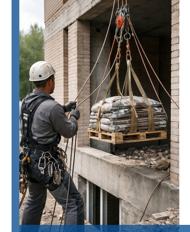 Подъем материалов на этаж веревками в Ставрополе оперативно