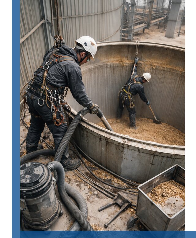 Профессиональная чистка зерновых бункеров в Ставрополе с выездом