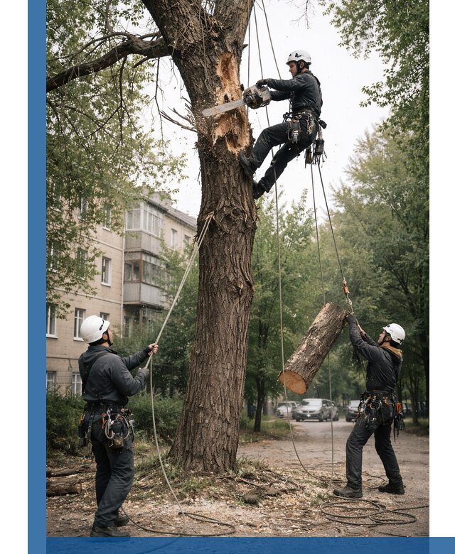 Срочное удаление аварийных деревьев в Ставрополе с гарантией безопасности