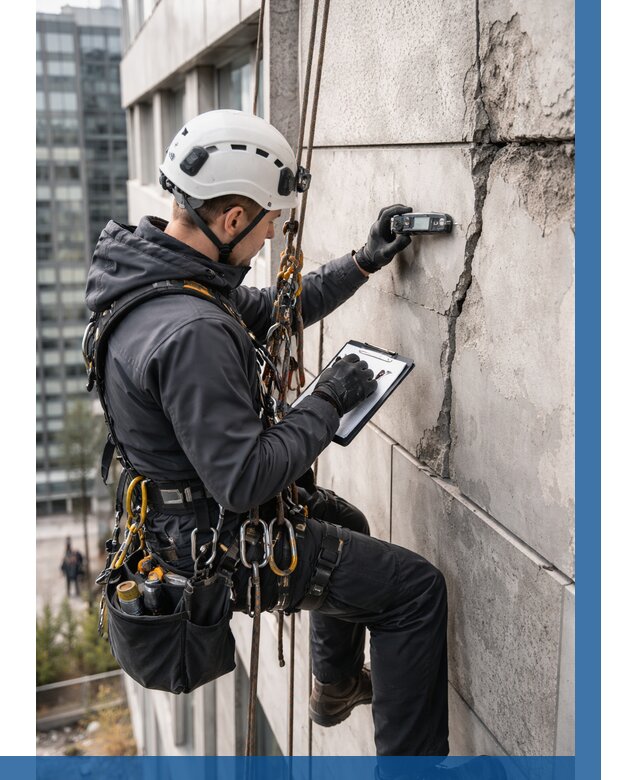 Обследование фасада альпинистами в Ставрополе от 125 р. | ВЫСОТНИК-Ств