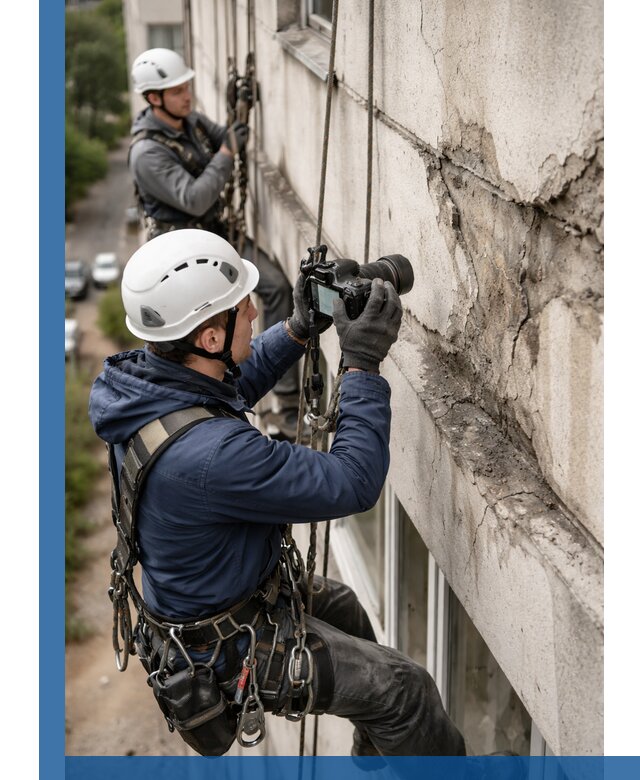 Фотофиксация дефектов фасада с высотной съемкой в Ставрополе