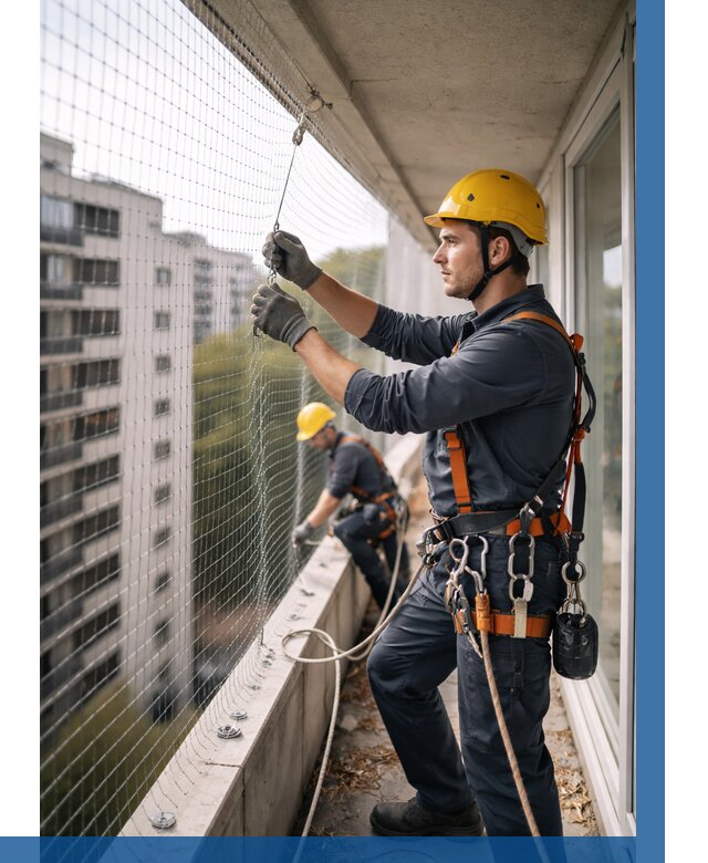 Монтаж сетки от птиц в Ставрополе от 4673 р. | ВЫСОТНИК-Ств